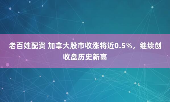 老百姓配资 加拿大股市收涨将近0.5%，继续创收盘历史新高